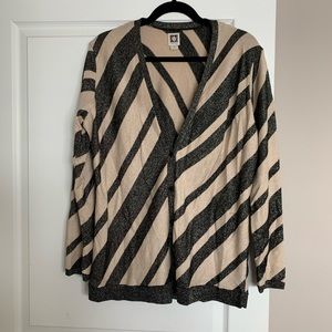 Anne Klein Sparkly Cardigan Champaign and black